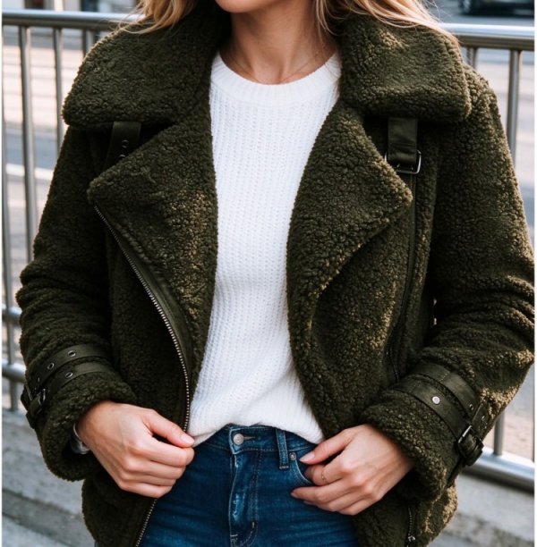 Women's Zipper Jacket Regular Solid Colored Daily Basic Wine Army Green Brown / Loose