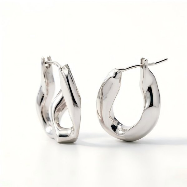 Cool Style Personalized Glossy Metal Punk Earrings